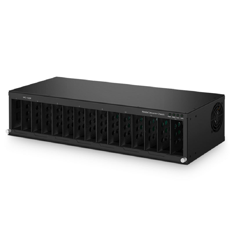 15 Slots Media Converter Chassis, 19'' Rack Mount, Single Power AC 100~240V