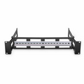 Adjustable DIN Rail Bracket for EIA 19" Mount, 2U, Black