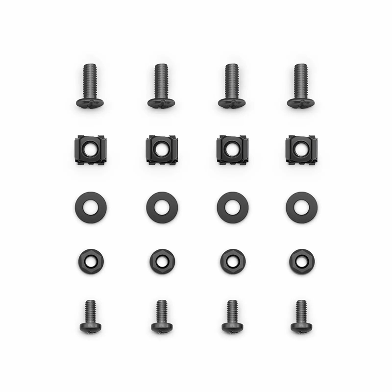 Adjustable DIN Rail Bracket for EIA 19" Mount, 2U, Black