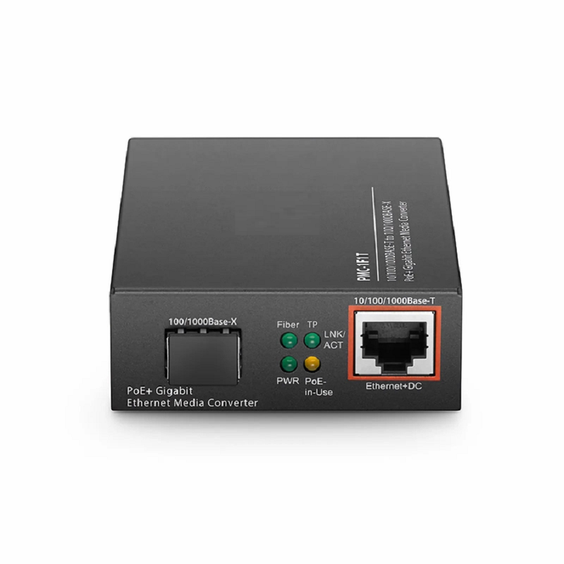 Unmanaged 1x 100M/1G/2.5G/5G/10GBase-T to 1x 10GBase-X SFP+ 10Gigabit Ethernet Media Converter, British Plug Standard