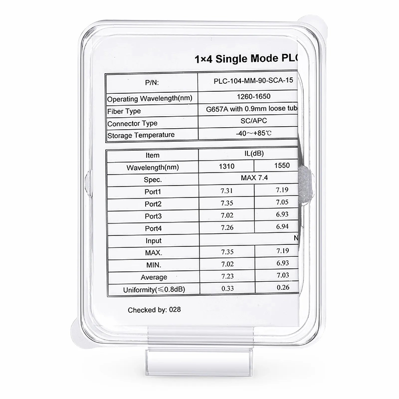 1 x 4 PLC Fiber Splitter, Mini Module, 900Î¼m, SC/APC, Singlemode