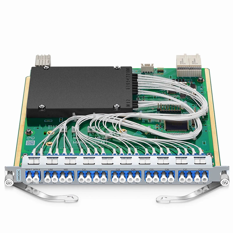 Customized 8 Channels Active DWDM Mux Demux, 100GHz, with Monitor Port and Cascade Port, LC/UPC, Dual Fiber, MS8100 Plug-in Module