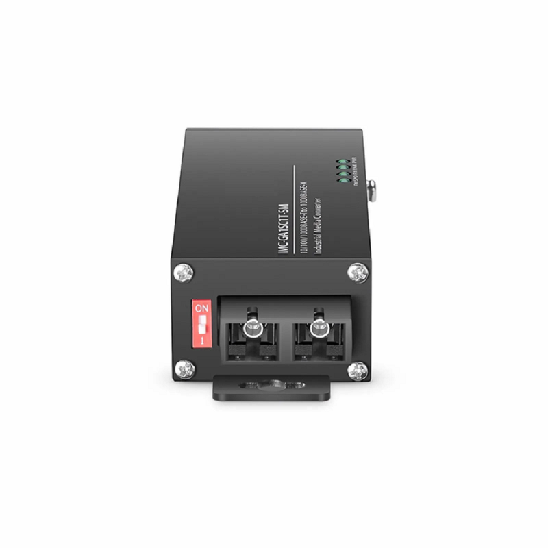 Mini Industrial 1x 10/100/1000Base-T RJ45 to 1x 1000Base-X Multimode SC 850nm 550m Gigabit Ethernet Media Converter, European Plug Standard