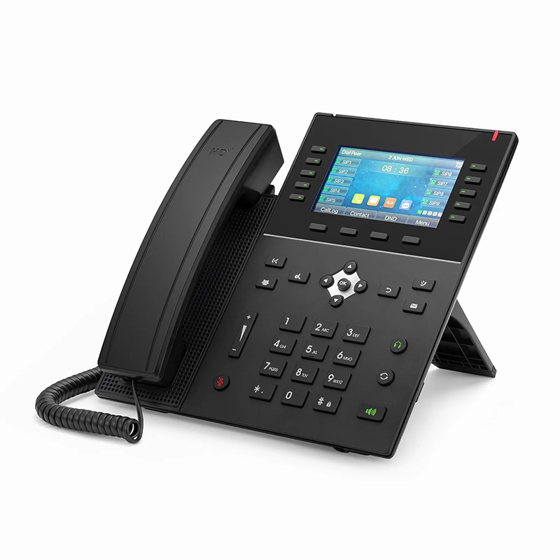 FIP-5220, Advanced VoIP Phone with 4.3-Inch Color LCD Screen, 20 SIP Accounts, USB 2.0, Dual-Port Gigabit Ethernet, PoE