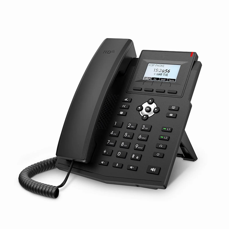 FIP-3102, Entry-level VoIP Phone with 2.3-Inch Black and White Screen, 2 SIP Accounts, Dual-Port Gigabit Ethernet, PoE