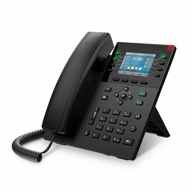 FIP-5112, VoIP Phone with 2.8-Inch Color LCD, 12 SIP Accounts, USB 2.0, Dual-Port Gigabit Ethernet, PoE
