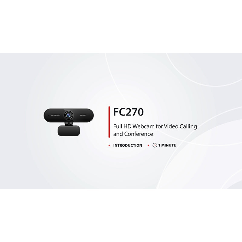 FC270 Full HD 1080p Webcam for Personal Video Calling and Conference, with 2 Microphones, USB Plug and Play