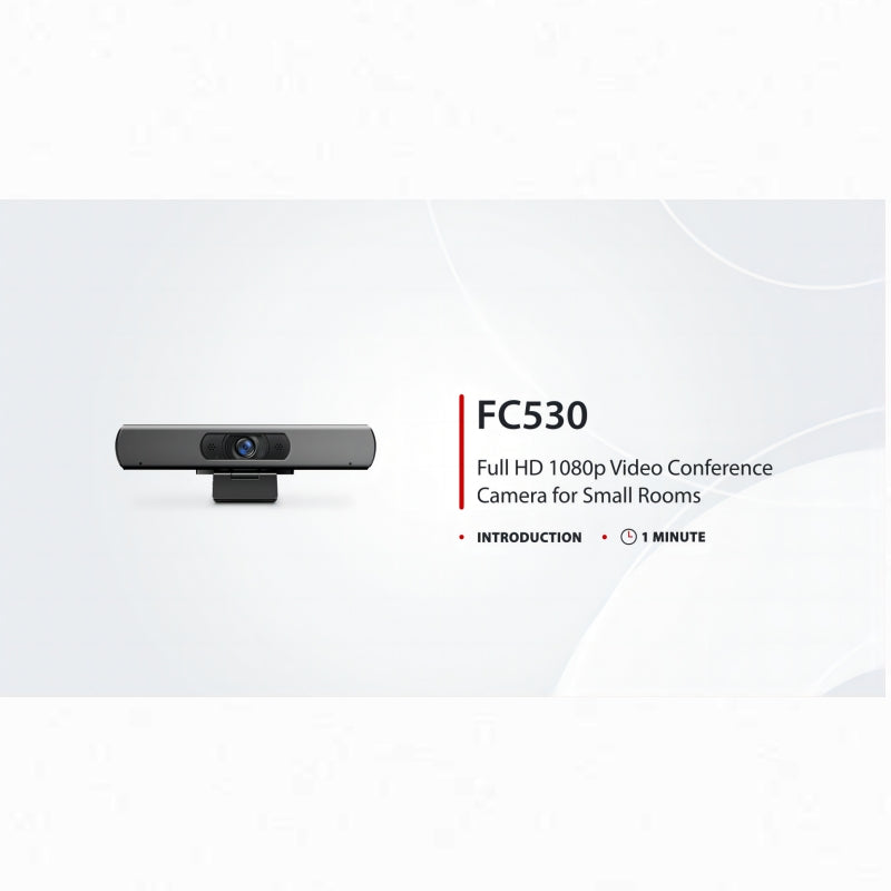 FC530 Full HD 1080p Video Conference Camera for Small Rooms, with 2 Microphones & 108 ° Wide Angle, USB Plug and Play