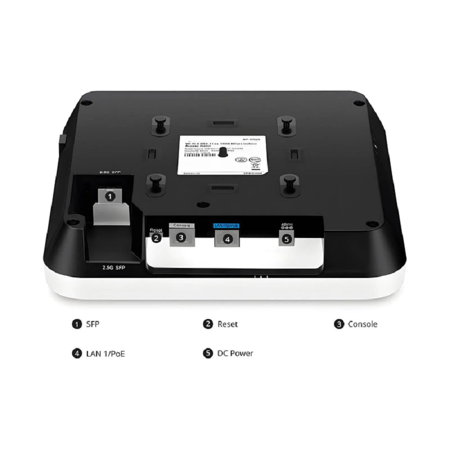 AP-N505, Cloud Managed Wi-Fi 6 802.11ax 3000 Mbps Indoor Access Point, Seamless Roaming & 2 × 2 MU-MIMO Dual Radios, Manageable via Airware, Controller or Standalone (Without PoE Injector)