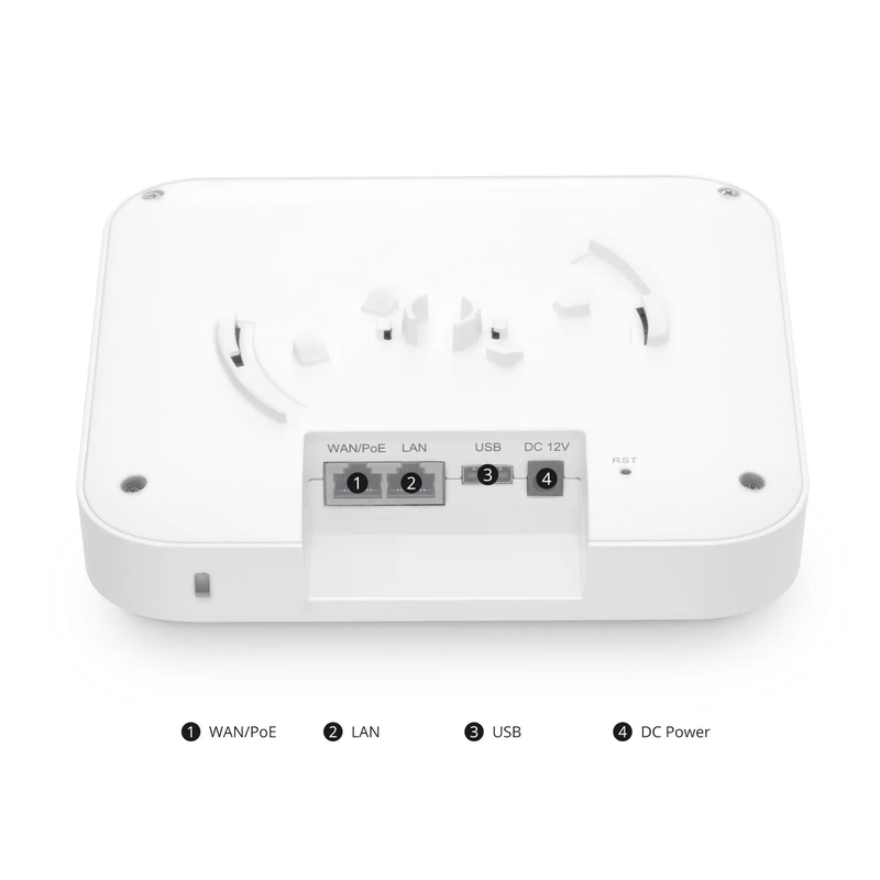 AP-N716, Wi-Fi 7 802.11be 9300 Mbps Indoor Access Point, Seamless Roaming & 2 x 2 MU-MIMO Three Radios, PicOS®, Manageable via AmpCon-Campus (Without PoE Injector)