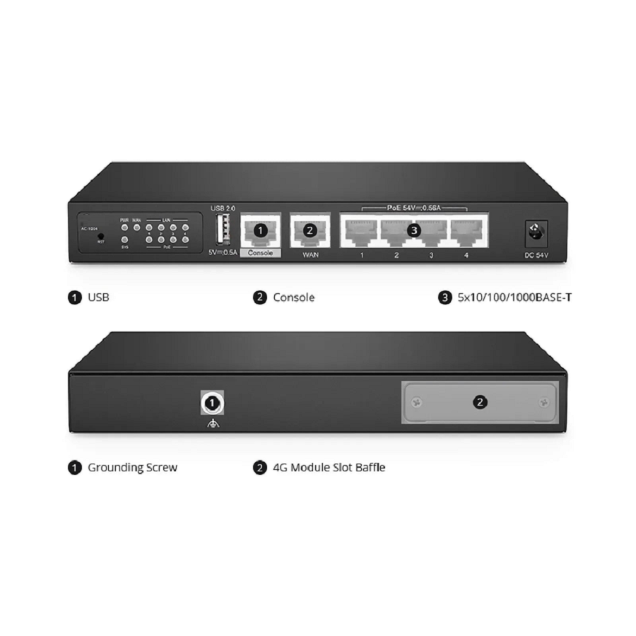 AC-1004, 802.11ax Wireless LAN Controller with 5 Gigabit Ethernet Ports, Seamless Wi-Fi Roaming, Manage up to 64 Wi-Fi 6 APs