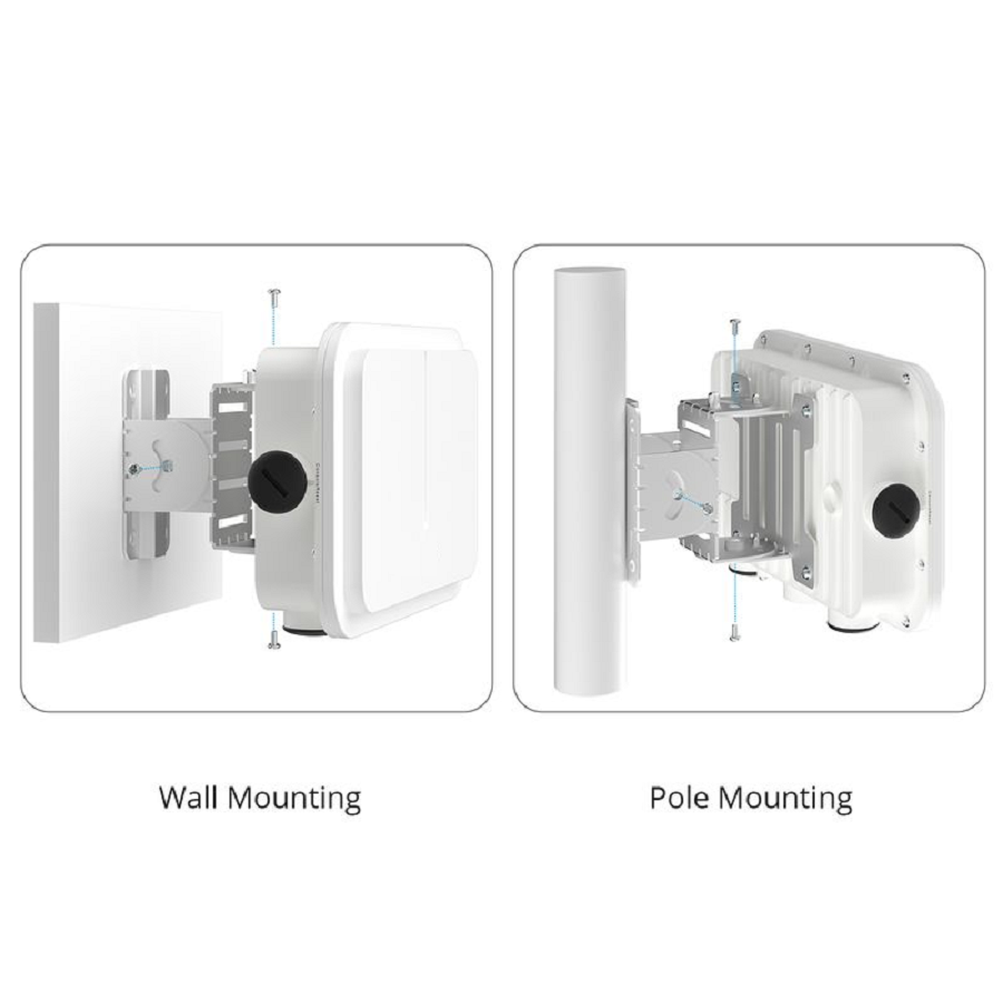 AP-T567, Cloud Managed Wi-Fi 6 802.11ax 2400 Mbps Outdoor Access Point, Seamless Roaming & 2 x 2 MU-MIMO Dual Radios, Built-in Directional Antenna, Manageable via Airware, Controller or Standalone (Without PoE Injector)