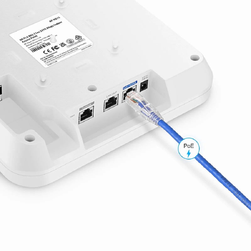 AP-N515, Cloud Managed Wi-Fi 6 802.11ax 5375 Mbps Indoor Access Point, Seamless Roaming & 4 × 4 MU-MIMO Dual Radios, Manageable via Airware, Controller or Standalone (Without PoE Injector)
