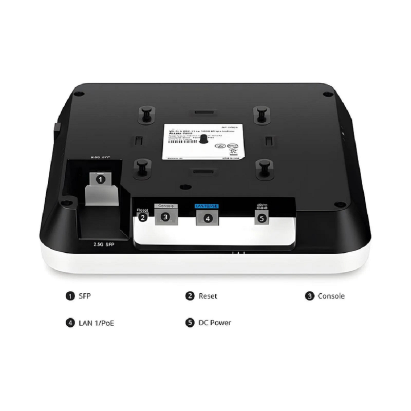 AP-N505, Cloud Managed Wi-Fi 6 802.11ax 3000 Mbps Indoor Access Point, Seamless Roaming & 2 × 2 MU-MIMO Dual Radios, Manageable via Airware, Controller or Standalone (Without PoE Injector)