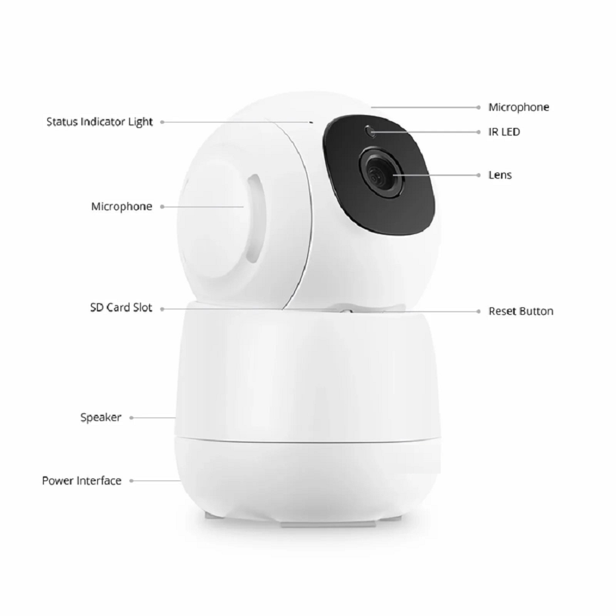 IPC201-2M-P, Full HD 2MP PTZ Dome Network Camera, Smart Pan & Tilt Camera with Fixed 3.6mm Lens