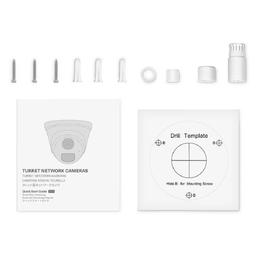 IPC104-2M-T, Full HD 2MP Turret Network Camera with Build-in Mic, 98ft Night Vision, IP67 Weatherproof PoE Network Camera with Varifocal 2.8-12mm Lens