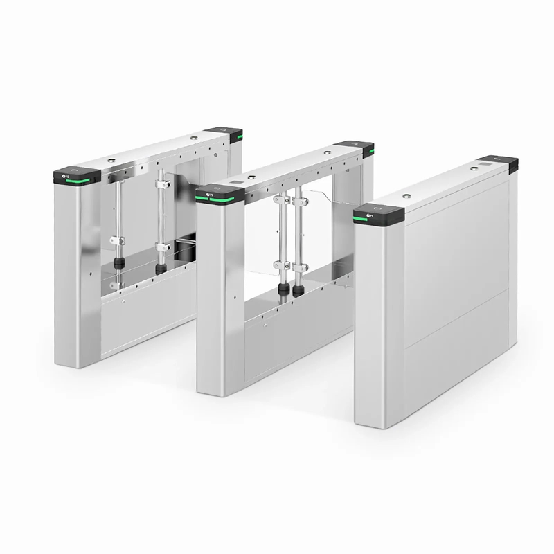 SWB950-R, Swing Barrier (Right Pedestal), 10mm PMMA/Stainless Steel Pipe, 650mm to 1050mm Lane Width, Support QR Code and IC Card