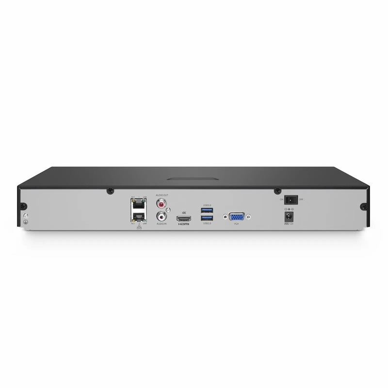 NVR102-9C, 9-Channel Network Video Recorder, Record 9CH 4K@30fps, Live View/Playback 2CH 4K@30fps, Supports up to 2x8TB Hard Drive (Not Included)