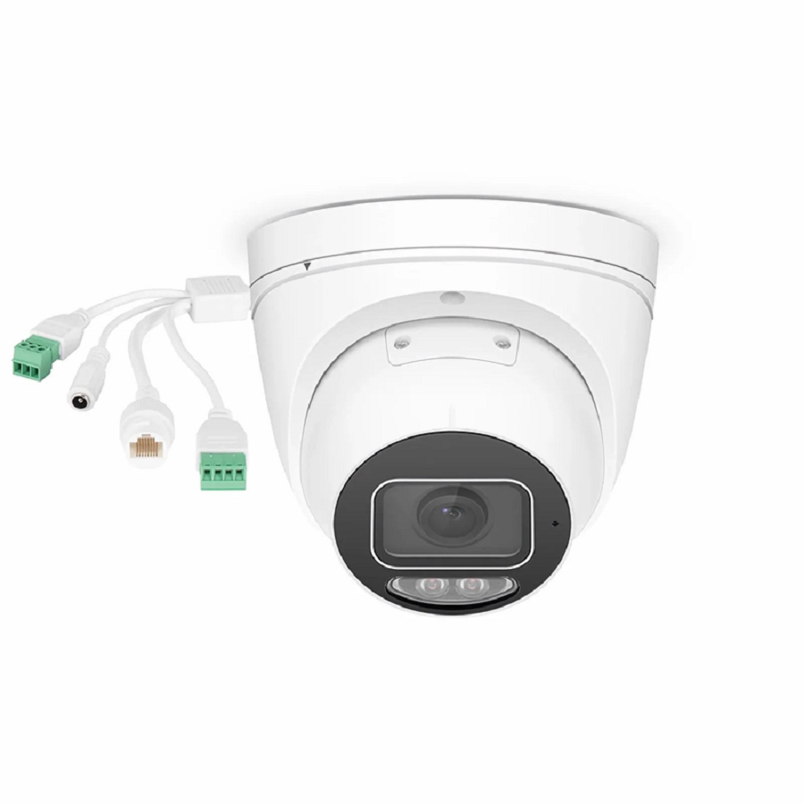 IPC501-FC-4M-T, 4MP Turret PoE Network Camera with Built-in Mic, 98ft Color Night Vision, 120dB True WDR, IP67 & IK10 Rating, 2.8mm Fixed Lens