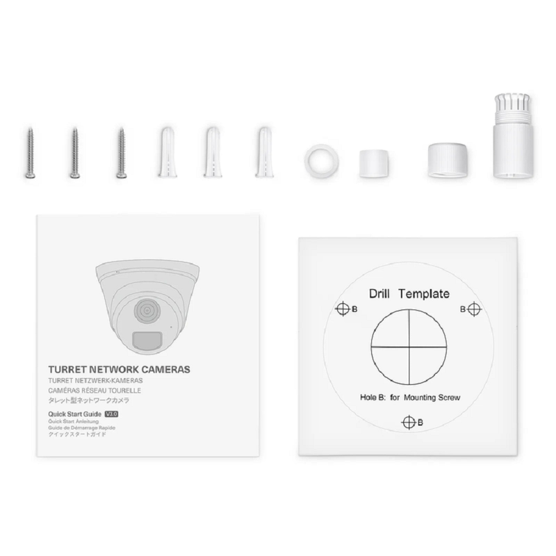 IPC104-2M-T, Full HD 2MP Turret Network Camera with Build-in Mic, 98ft Night Vision, IP67 Weatherproof PoE Network Camera with Varifocal 2.8-12mm Lens