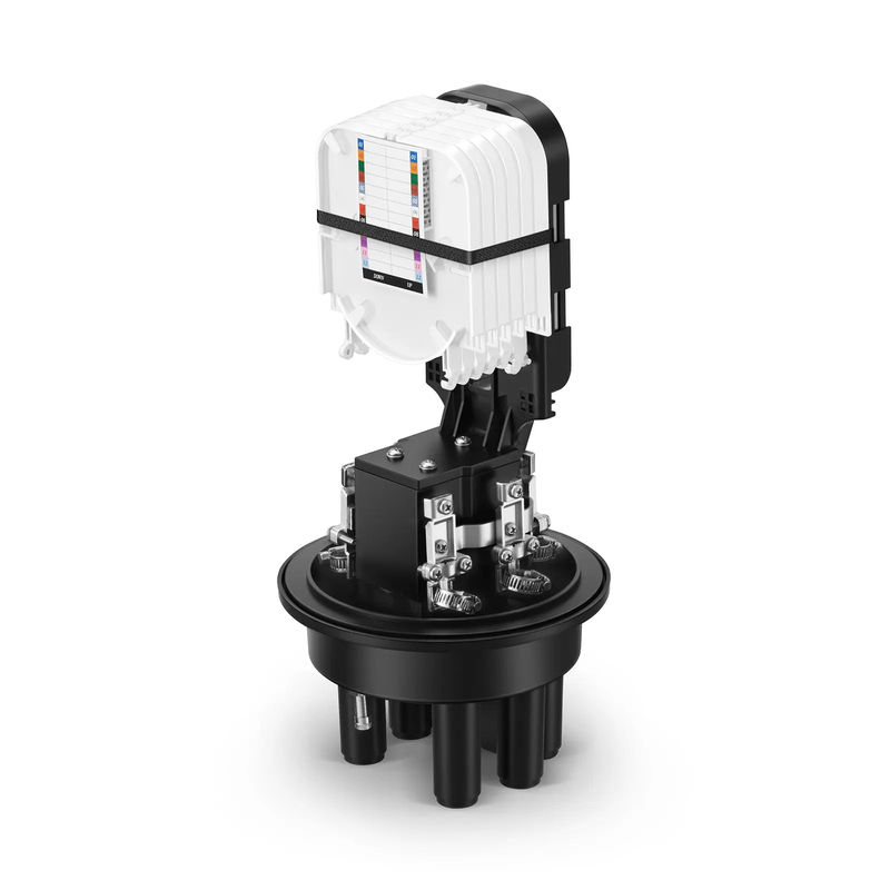 72 Fibers 1In-4Out Dome Fiber Optic Splice Closure, Mechanical Seal and Heat Shrink Seal, with 1 Pre-installed Splice Tray