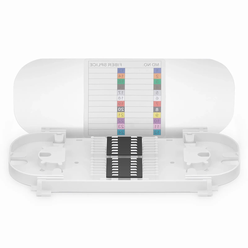 24 Fibers Fusion Splice Tray, Plastic, 0.47" x 8.78" x 4.57"