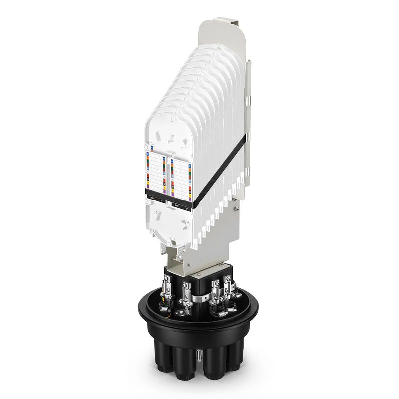 288 Fibers 1In-6Out Dome Fiber Optic Splice Closure, Mechanical Seal, with 1 Pre-installed Fusion Splice Tray
