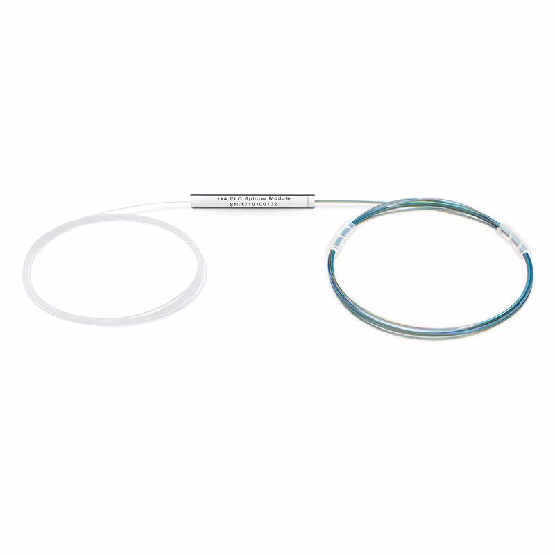1 x 4 PLC Fiber Splitter, Steel Tube, Bare Fiber 250μm, No Connector, Singlemode