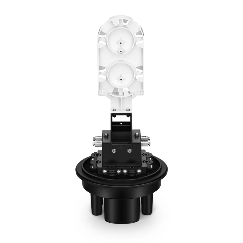 240 Fibers 1In-6Out Dome Fiber Optic Splice Closure, Heat Shrink Seal, with 1 Pre-installed Fusion Splice Tray