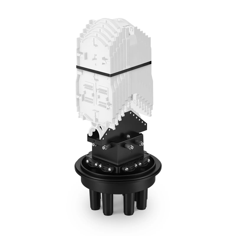 240 Fibers 1In-6Out Dome Fiber Optic Splice Closure, Heat Shrink Seal, with 1 Pre-installed Fusion Splice Tray
