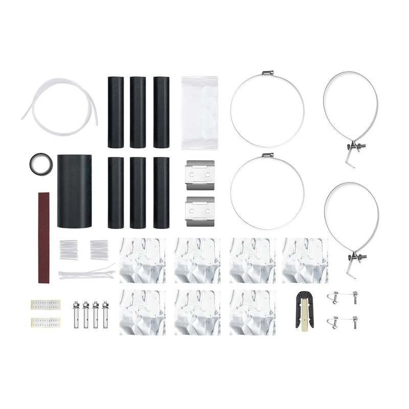 240 Fibers 1In-6Out Dome Fiber Optic Splice Closure, Heat Shrink Seal, with 1 Pre-installed Fusion Splice Tray