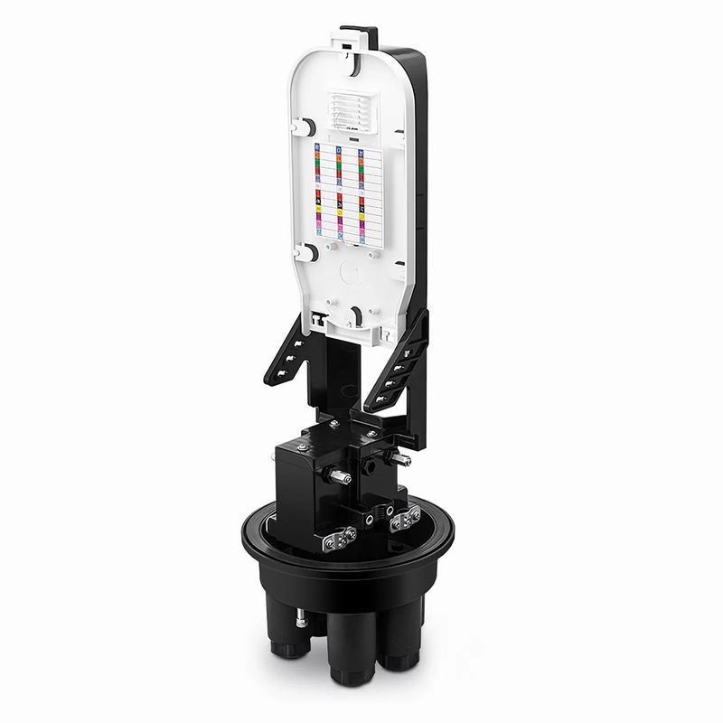 144 Fibers 2In-4Out Dome Fiber Optic Splice Closure, Mechanical Seal, with 1 Pre-installed Fusion Splice Tray