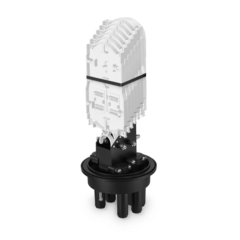 144 Fibers 1In-4Out Dome Fiber Optic Splice Closure, Heat Shrink Seal, with 1 Pre-installed Fusion Splice Tray