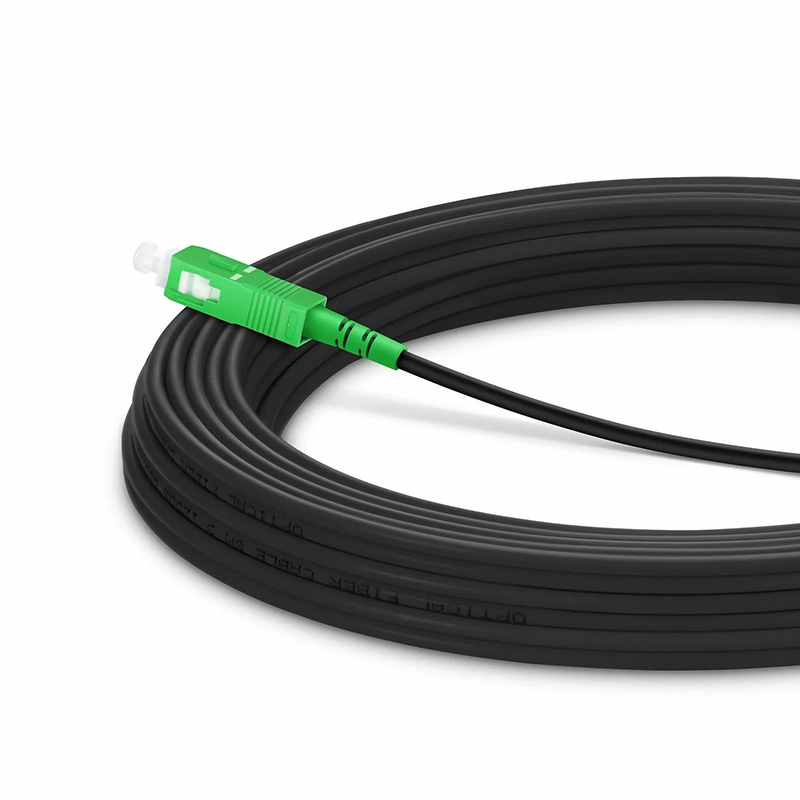 20m (66ft) Industrial Armored Fiber Patch Cable, SC APC to SC APC, Simplex, 1 Fiber, Single Mode (OS2), TPU