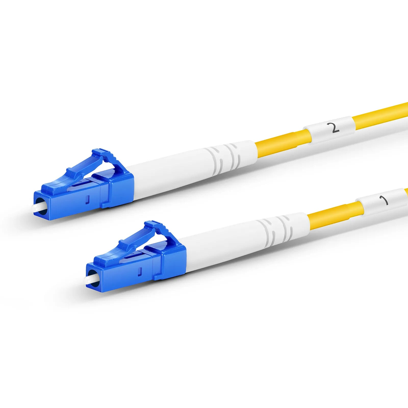 200m (656ft) Hybrid Fiber and Power Cable, Indoor, Plenum (OFNP), Single Mode (OS2), 2 Fibers, Tight-Buffered, LC UPC Simplex to LC UPC Simplex, 2 Conductors 17AWG