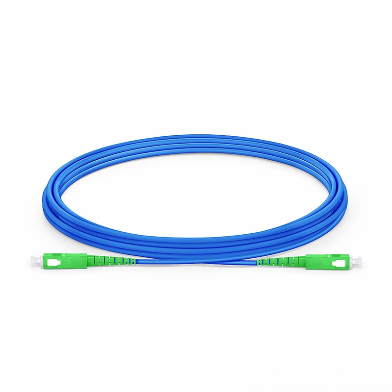 3m (10ft) Armored Fiber Patch Cable, 1 Fiber, SC APC Simplex to SC APC Simplex, Single Mode (OS2), Riser (OFCR), 3.0mm, Blue
