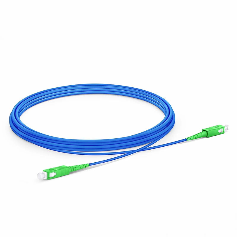 3m (10ft) Armored Fiber Patch Cable, 1 Fiber, SC APC Simplex to SC APC Simplex, Single Mode (OS2), Riser (OFCR), 3.0mm, Blue