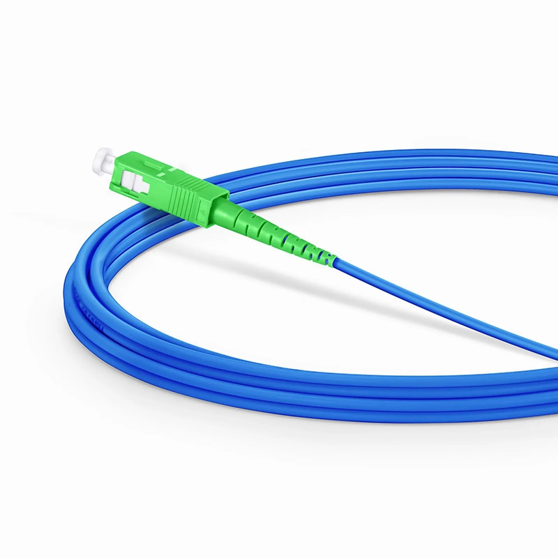 3m (10ft) Armored Fiber Patch Cable, 1 Fiber, SC APC Simplex to SC APC Simplex, Single Mode (OS2), Riser (OFCR), 3.0mm, Blue