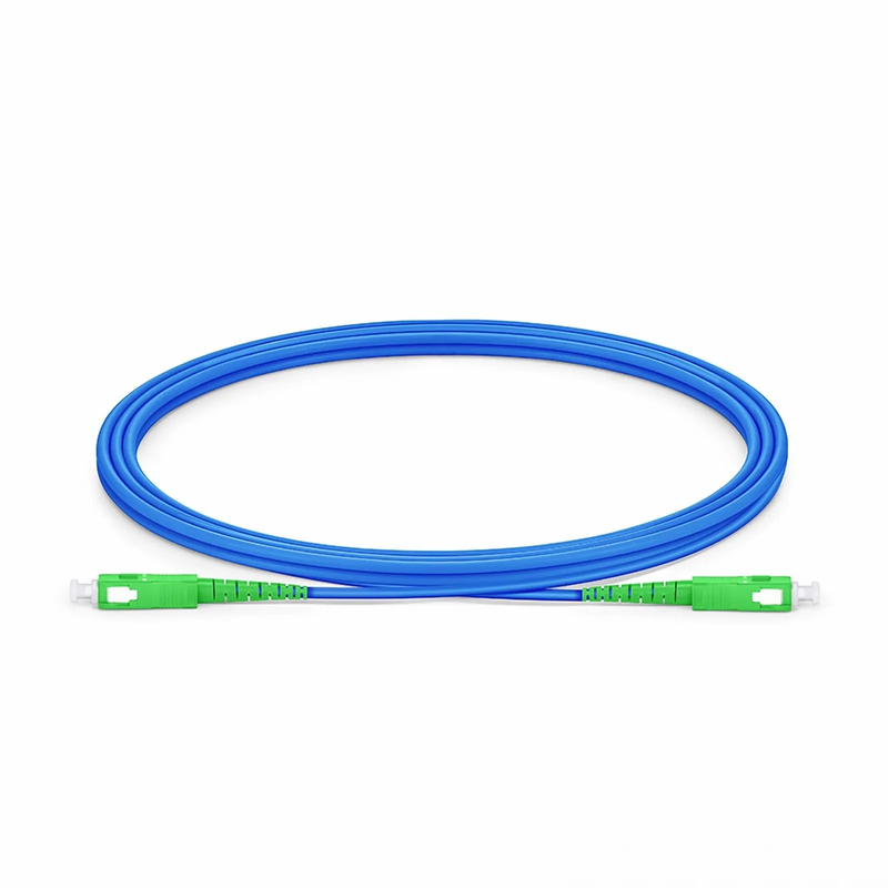 2m (7ft) Armored Fiber Patch Cable, 1 Fiber, SC APC Simplex to SC APC Simplex, Single Mode (OS2), Riser (OFCR), 3.0mm, Blue