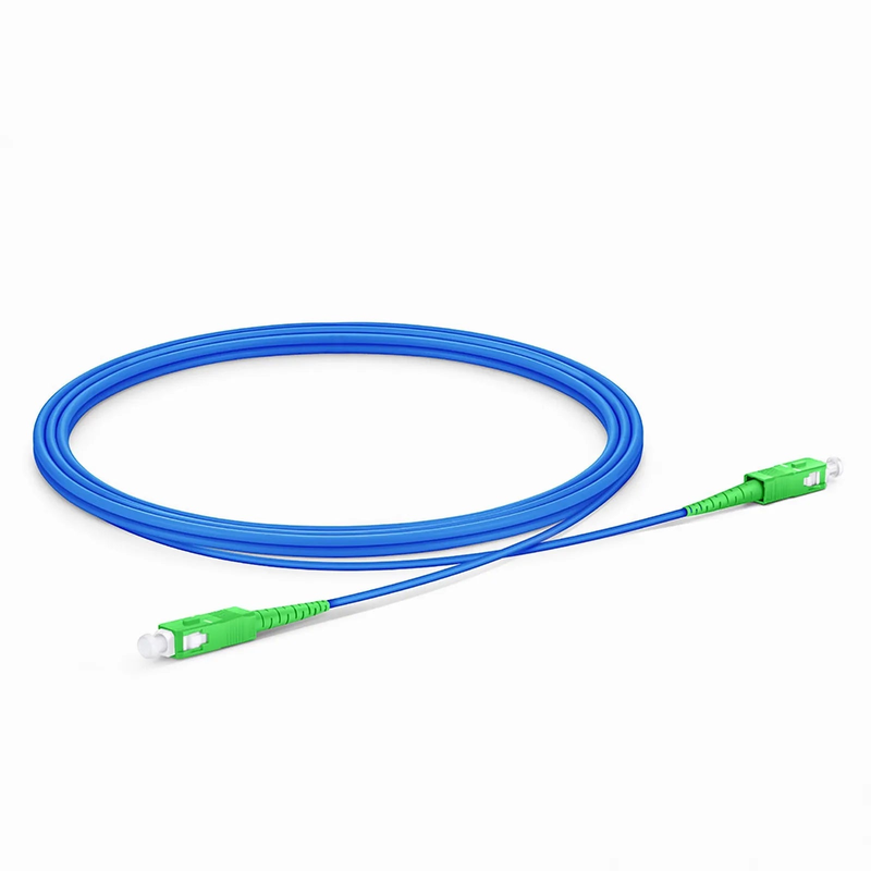 2m (7ft) Armored Fiber Patch Cable, 1 Fiber, SC APC Simplex to SC APC Simplex, Single Mode (OS2), Riser (OFCR), 3.0mm, Blue