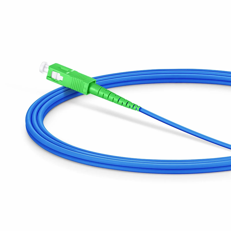 2m (7ft) Armored Fiber Patch Cable, 1 Fiber, SC APC Simplex to SC APC Simplex, Single Mode (OS2), Riser (OFCR), 3.0mm, Blue