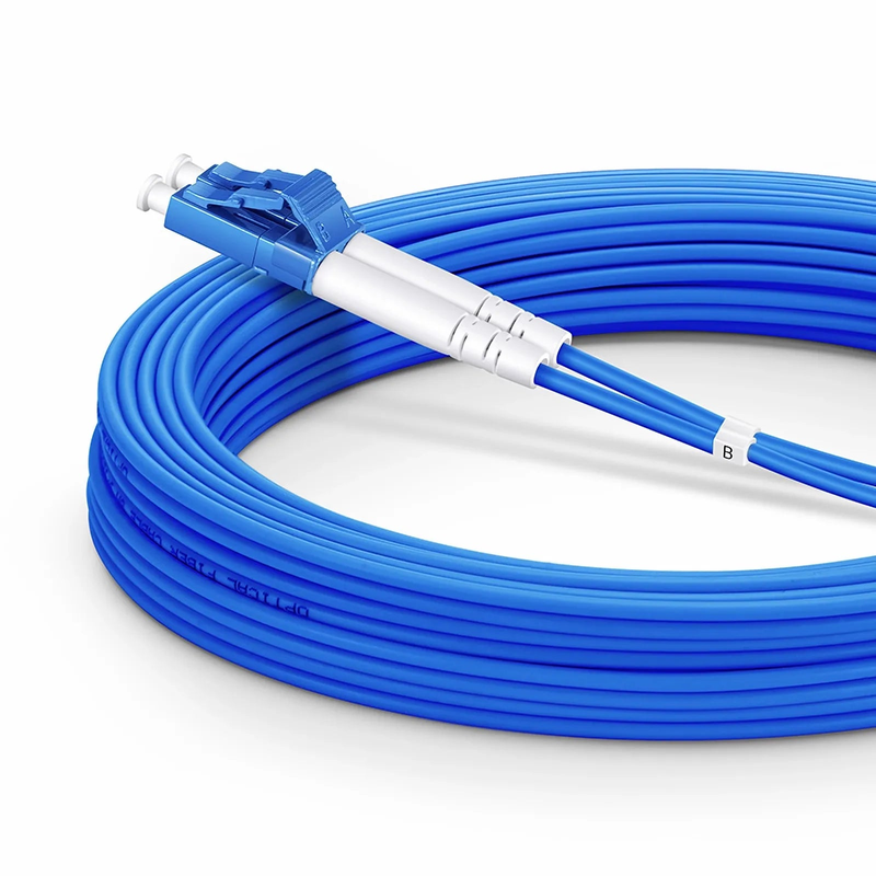 30m (98ft) Armored Fiber Patch Cable, 2 Fibers, LC UPC Duplex to LC UPC Duplex, Single Mode (OS2), Riser (OFCR), 3.0mm, Blue