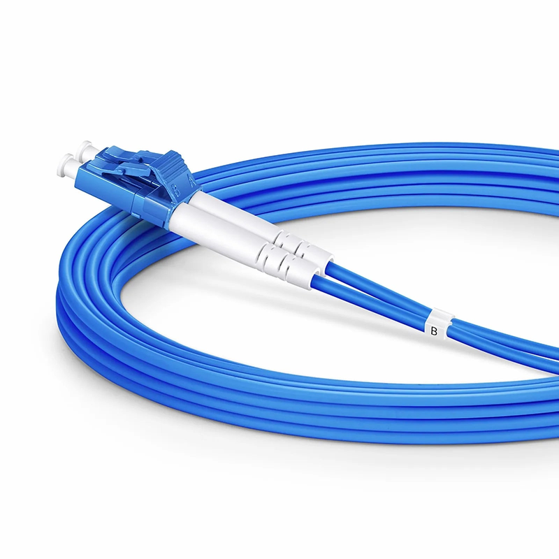 3m (10ft) Armored Fiber Patch Cable, 2 Fibers, LC UPC Duplex to LC UPC Duplex, Single Mode (OS2), Riser (OFCR), 3.0mm, Blue