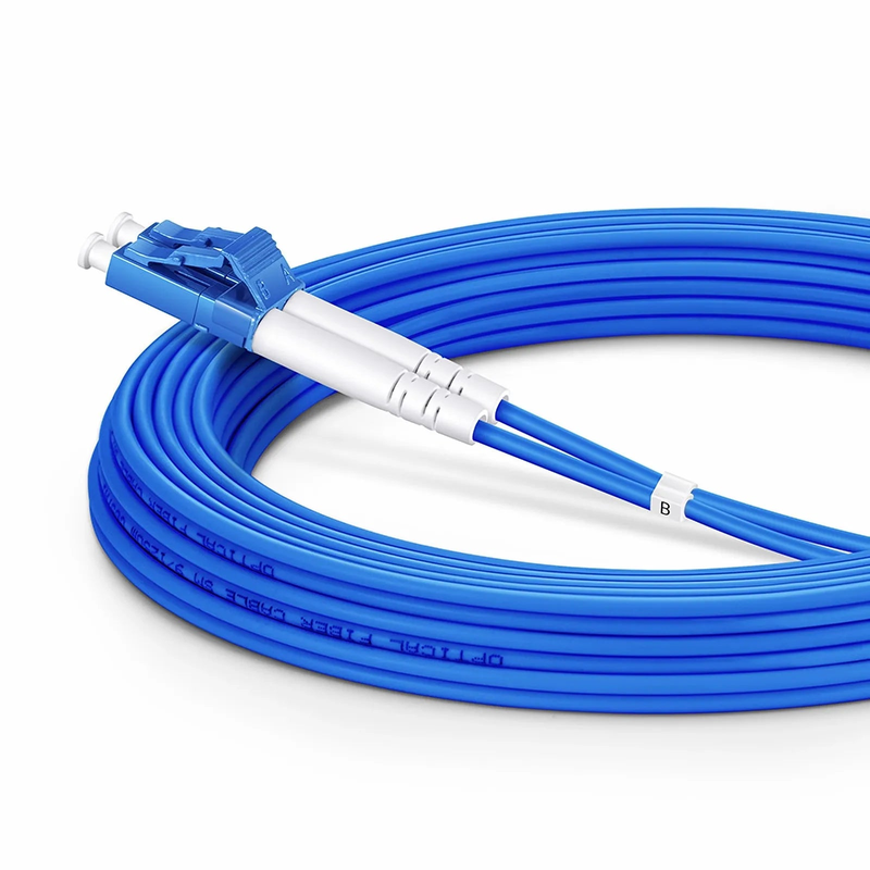 5m (16ft) Armored Fiber Patch Cable, 2 Fibers, LC UPC Duplex to LC UPC Duplex, Single Mode (OS2), Riser (OFCR), 3.0mm, Blue