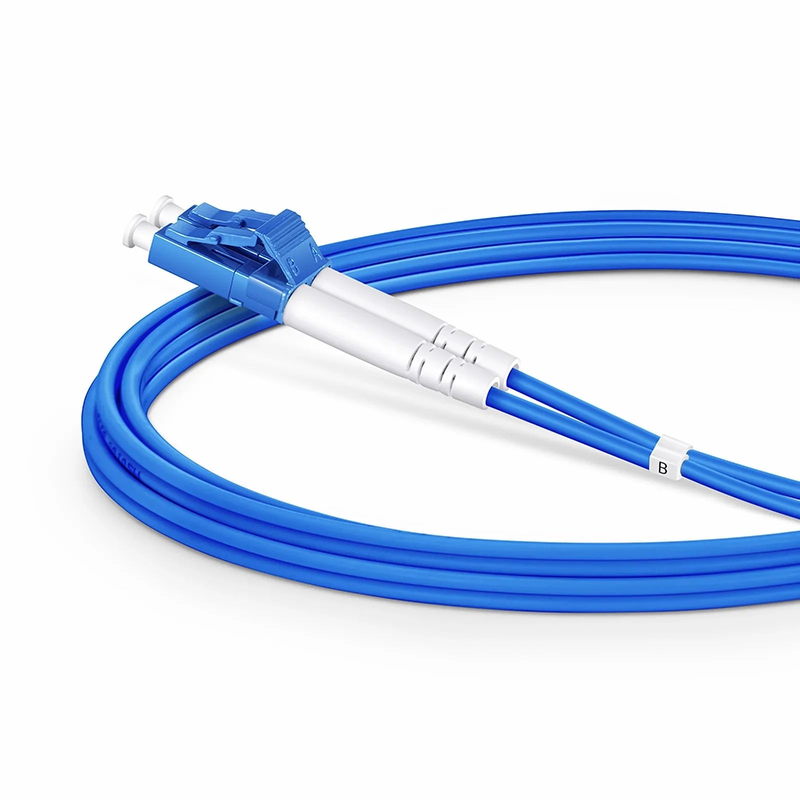 2m (7ft) Armored Fiber Patch Cable, 2 Fibers, LC UPC Duplex to LC UPC Duplex, Single Mode (OS2), Riser (OFCR), 3.0mm, Blue