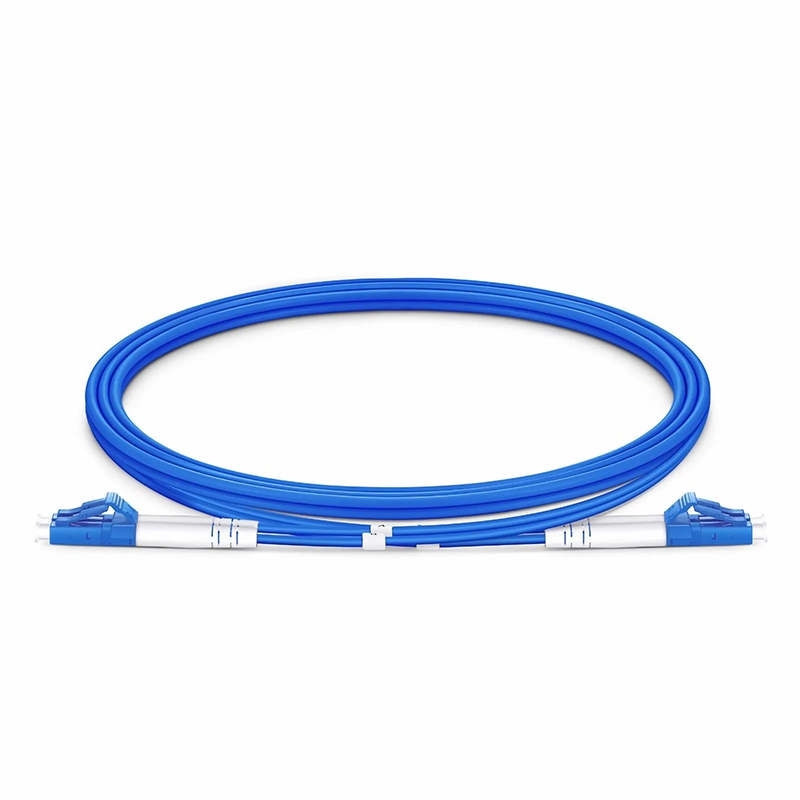 1m (3ft) Armored Fiber Patch Cable, 2 Fibers, LC UPC Duplex to LC UPC Duplex, Single Mode (OS2), Riser (OFCR), 3.0mm, Blue