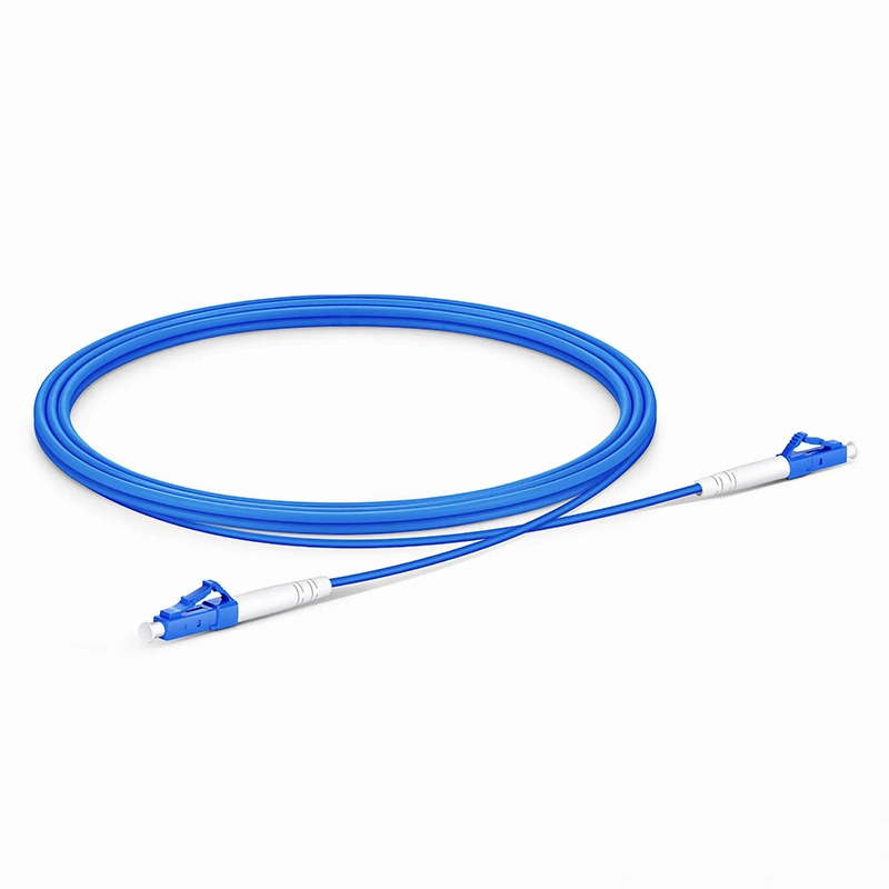 2m (7ft) Armored Fiber Patch Cable, 1 Fiber, LC UPC Simplex to LC UPC Simplex, Single Mode (OS2), Riser (OFCR), 3.0mm, Blue