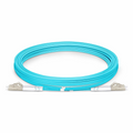 3m (10ft) Armored Fiber Patch Cable, 2 Fibers, LC UPC Duplex to LC UPC Duplex, Multimode (OM3), Riser (OFCR), 3.0mm, Aqua