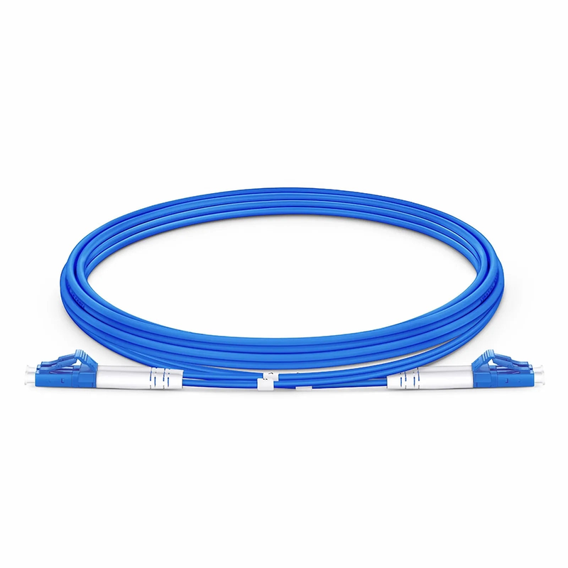 2m (7ft) Armored Fiber Patch Cable, 2 Fibers, LC UPC Duplex to LC UPC Duplex, Single Mode (OS2), Riser (OFCR), 3.0mm, Blue