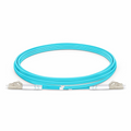 2m (7ft) Armored Fiber Patch Cable, 2 Fibers, LC UPC Duplex to LC UPC Duplex, Multimode (OM3), Riser (OFCR), 3.0mm, Aqua
